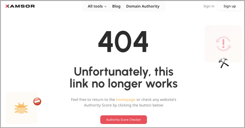 404 error page