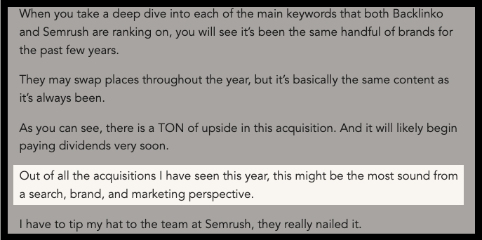 A review of Semrush acquiring Backlinko