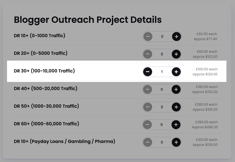 Fatjoe link placement order
