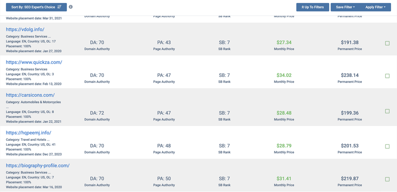 LinksManagement Marketplace view
